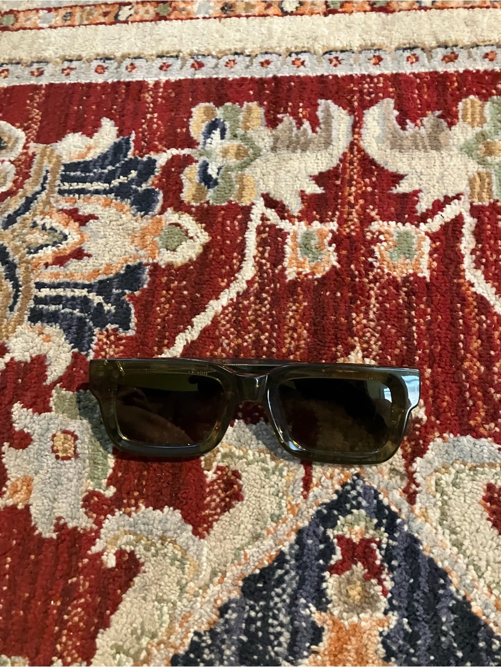 Chimi Olive Green Rectangular Sunglasses